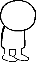 A sprite of the Homestuck kid base.